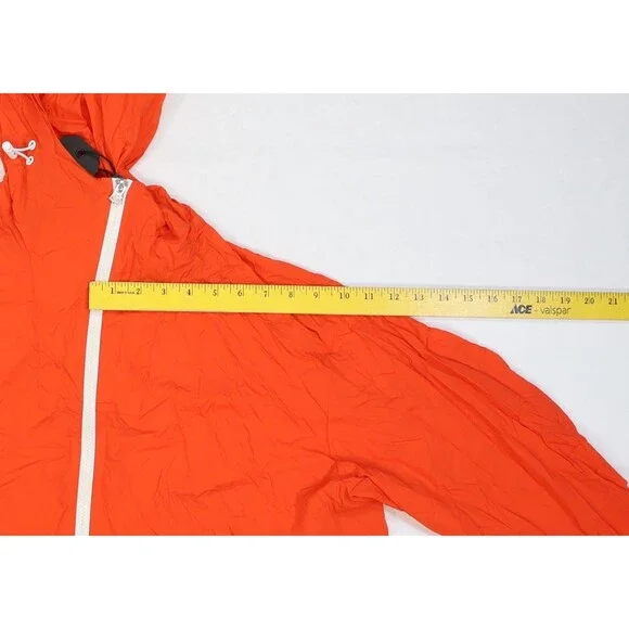 Rag & Bone Penn Windbreaker Jacket Mens Large Orange Hooded Nylon Rain - Picture 3 of 12
